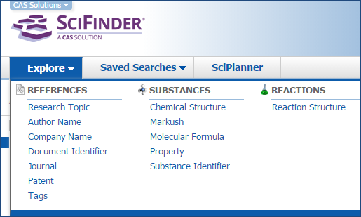 SciFinderの検索オプション