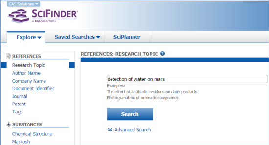 Explore references in SciFinder