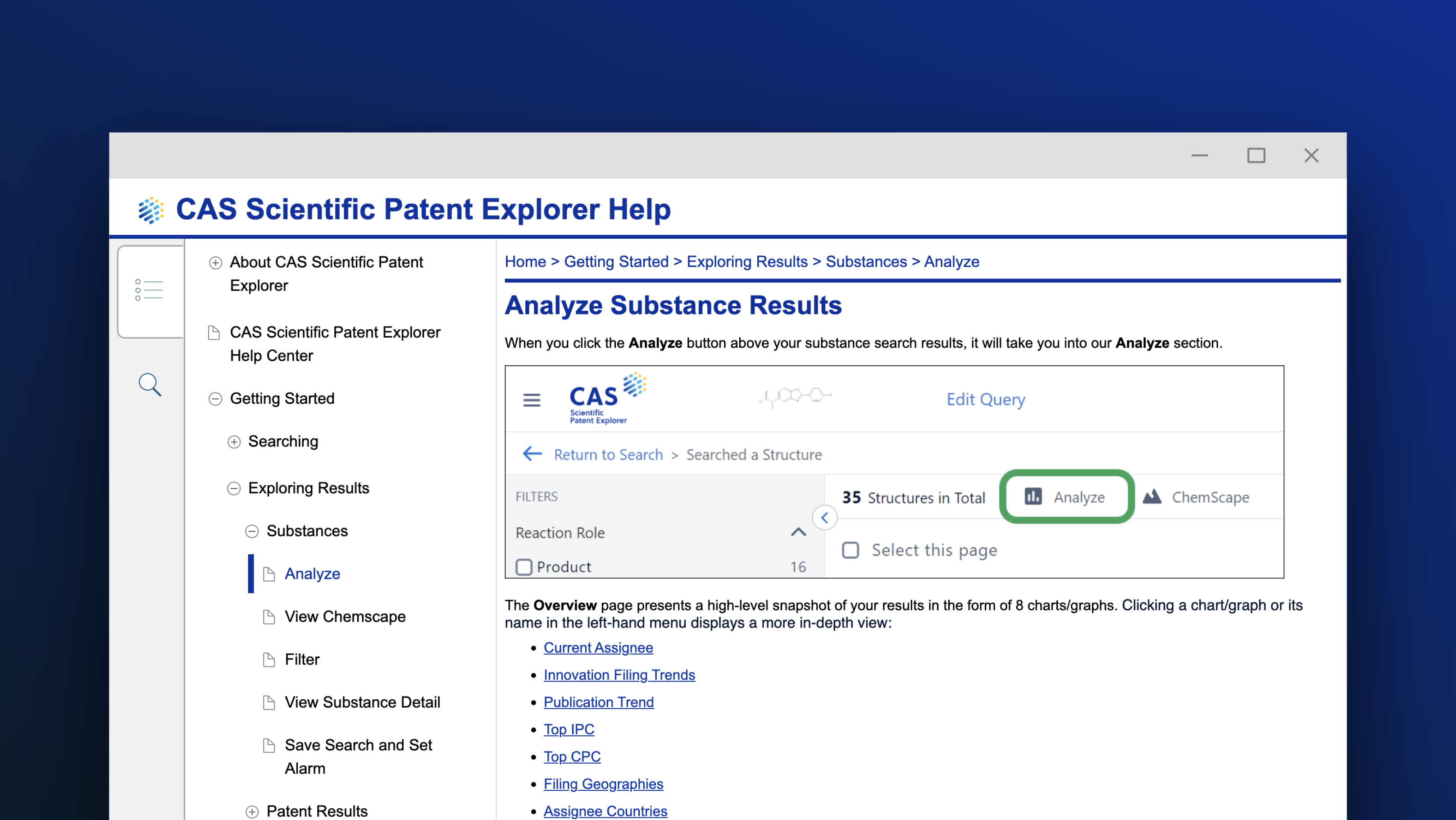 Analyze Substance Results screenshot
