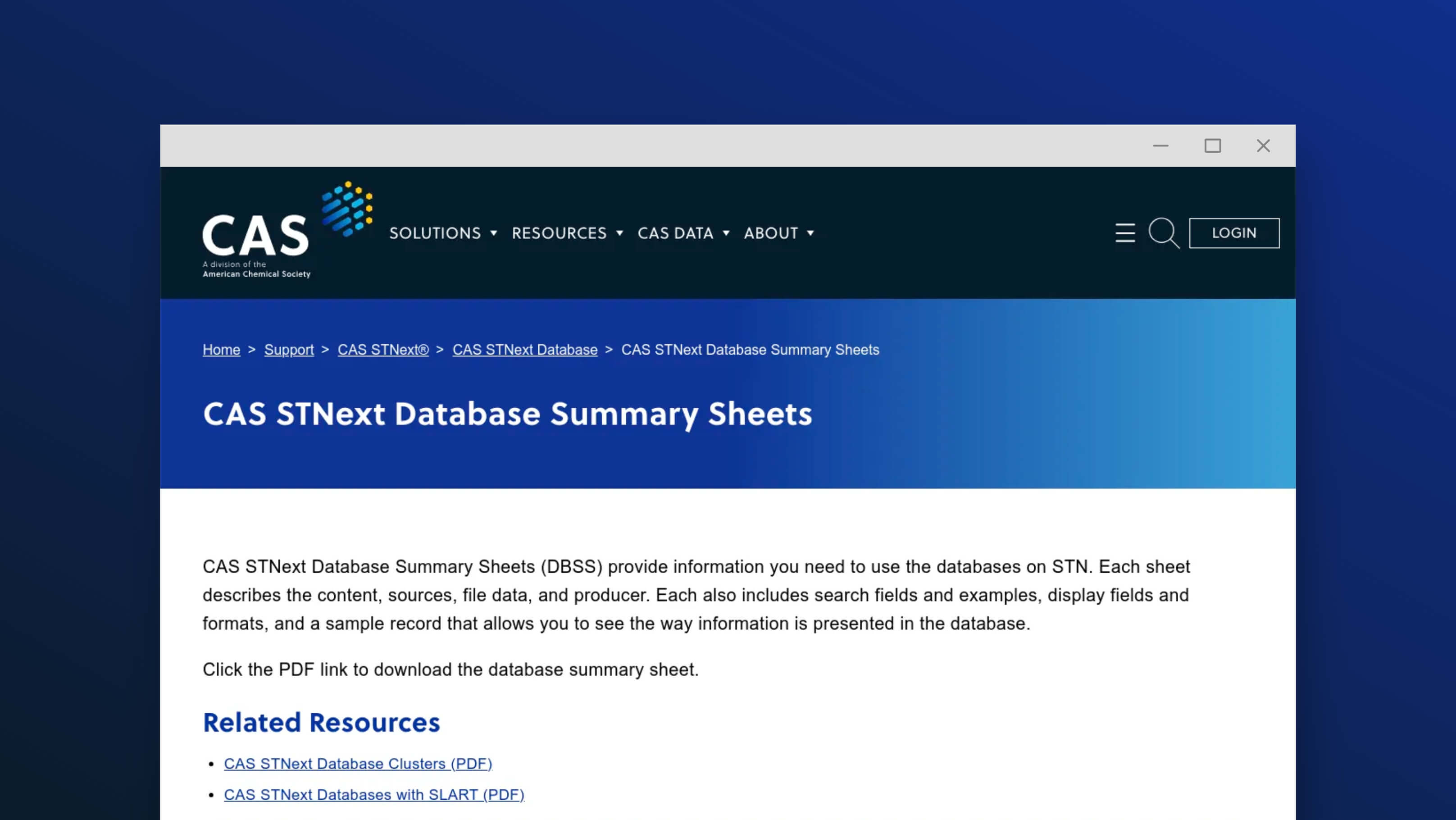 Database clusters screenshot