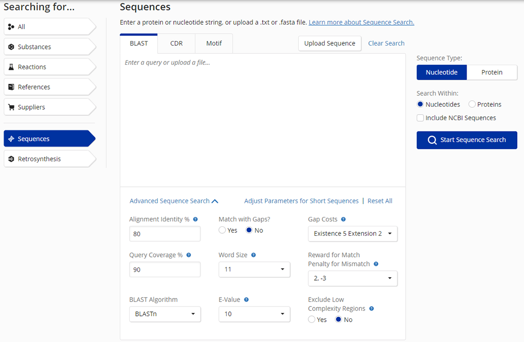Sequence Advanced Search