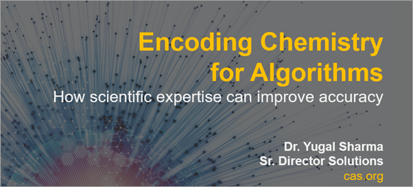 Slide da capa da apresentação Encoding Chemistry for Algorithms (Codificação Química para Algoritmos) 