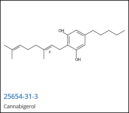 Chemical structure of Cannabigerol (CBG)
