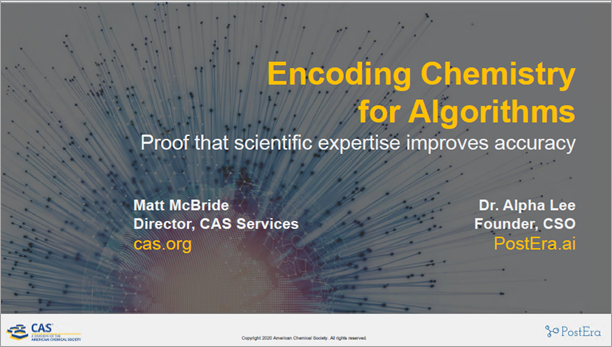 《为算法而进行化学编码》(Encoding Chemistry for Algorithms) - 2020 年 3 月 BioIT West