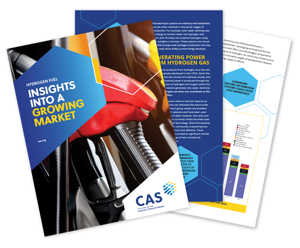 Portada del informe técnico de CAS Insights sobre el mercado del combustible a base de hidrógeno