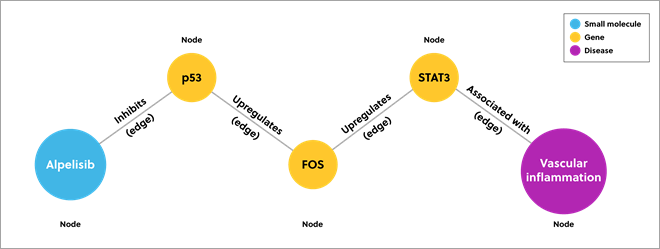Graphique de connaissances CAS présentant les nœuds et les périphéries de connexion entre les données
