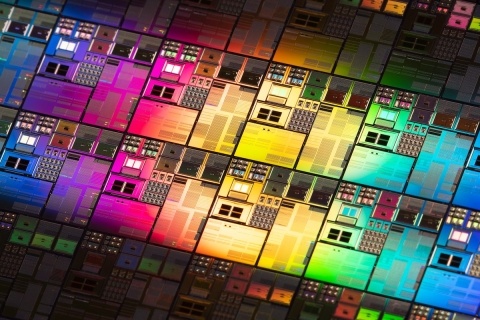 a close up of a computer chip