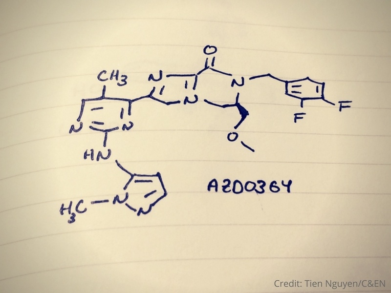 hand drawing of AZD0364 molecule